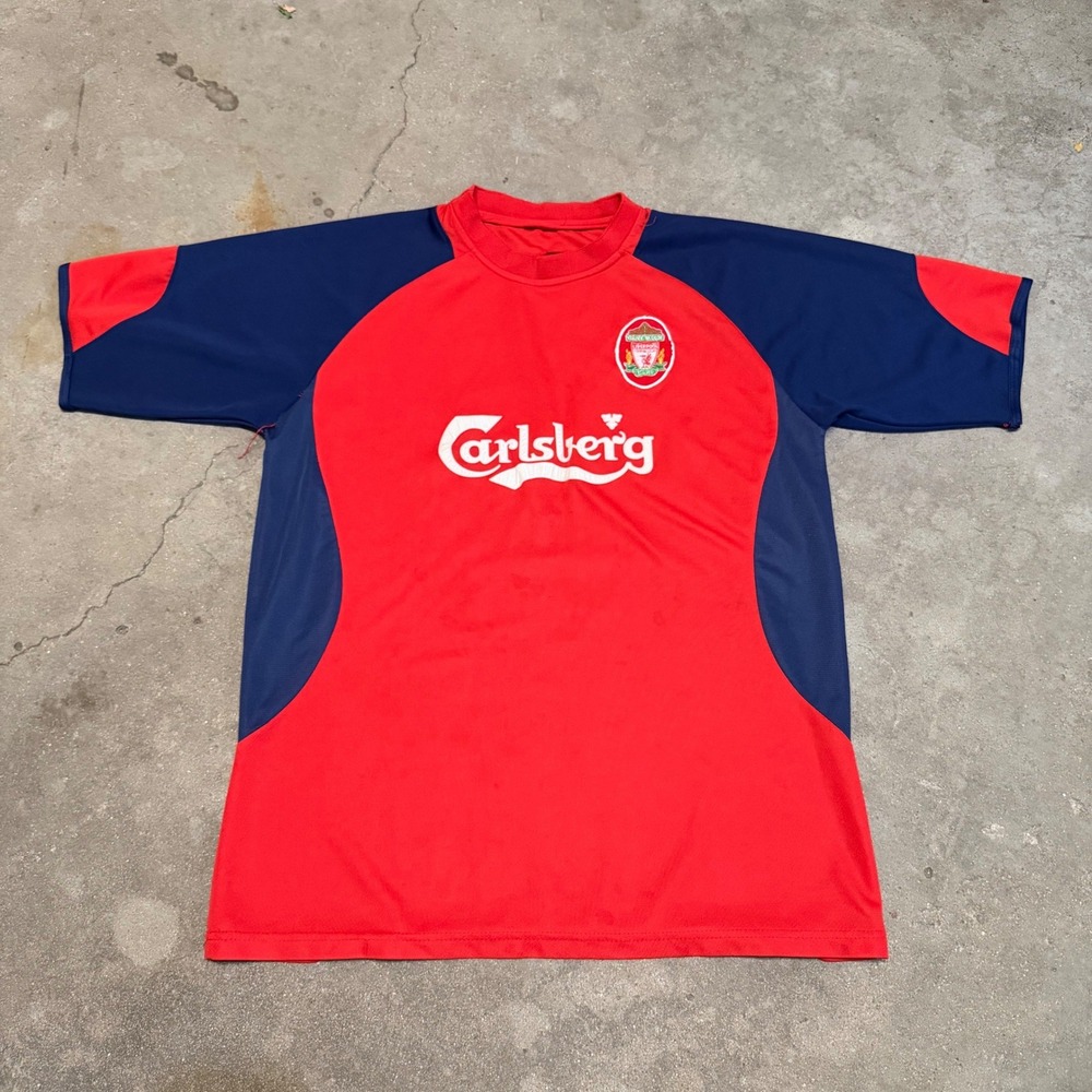 Liverpool FC Jersey Mens Large Red Owen 10 Carlsberg Soccer Shirt Vintage Kit